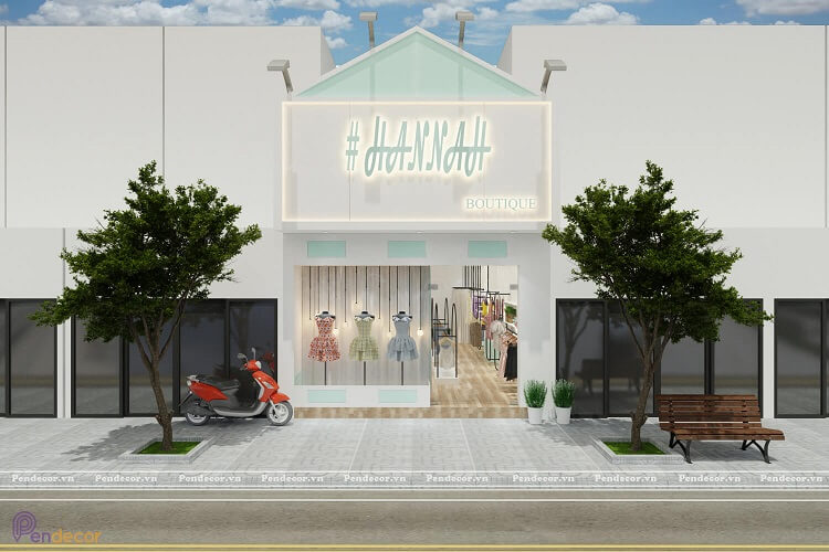 Đèn lắp bên ngoài shop thời trang có tác dụng quảng cáo và trang trí phần ngoài của shop thời trang