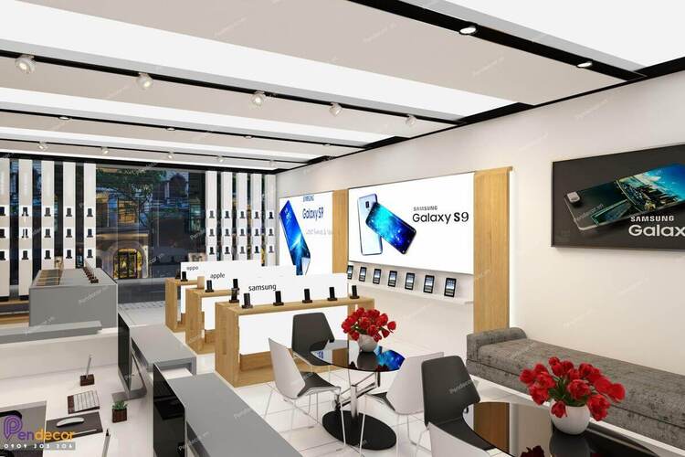 Mẫu thiết kế showroom điện thoại hiện đại và sang trọng