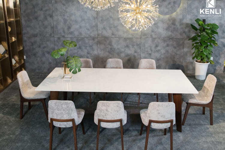 mẫu bàn ăn mặt đá - 10 pendecor