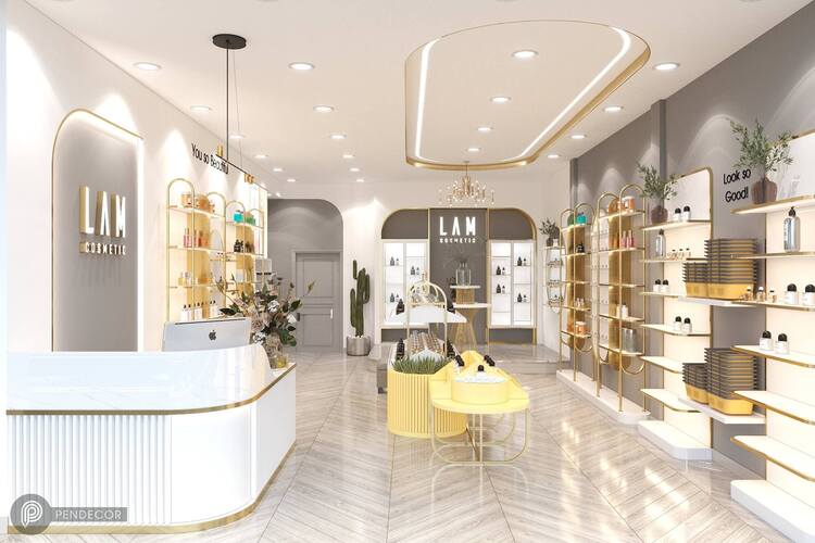 Mẫu quầy thu ngân có kích thước sao cho phù hợp