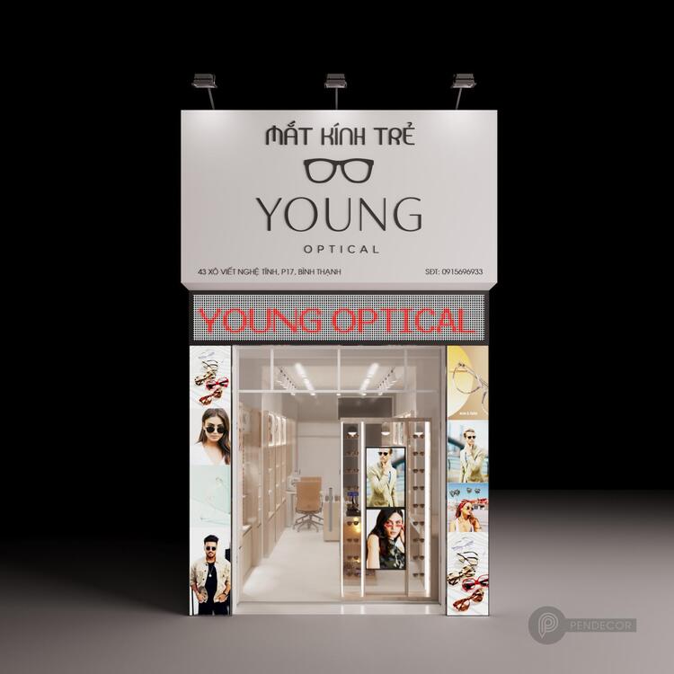 Thiết kế ngoại thất cửa hàng mắt kính