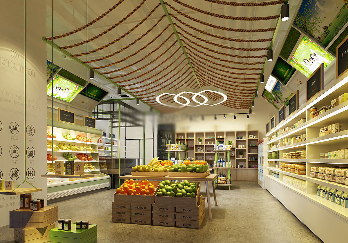 Cửa hàng hoa quả sạch phong cách hiện đại