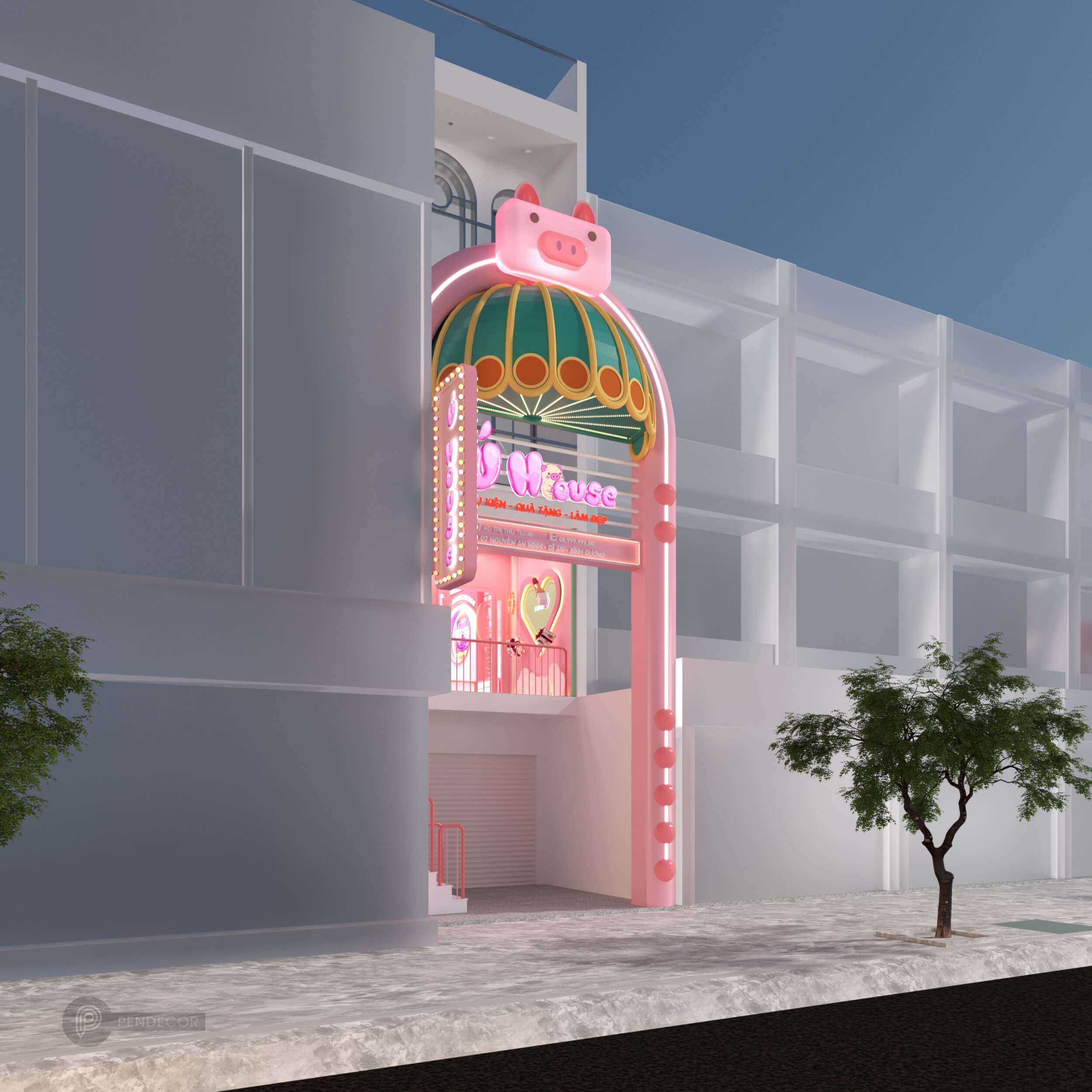 Cửa hàng quà lưu niệm phong cách dễ thương phù hợp với đối tượng khách hàng là giới trẻ