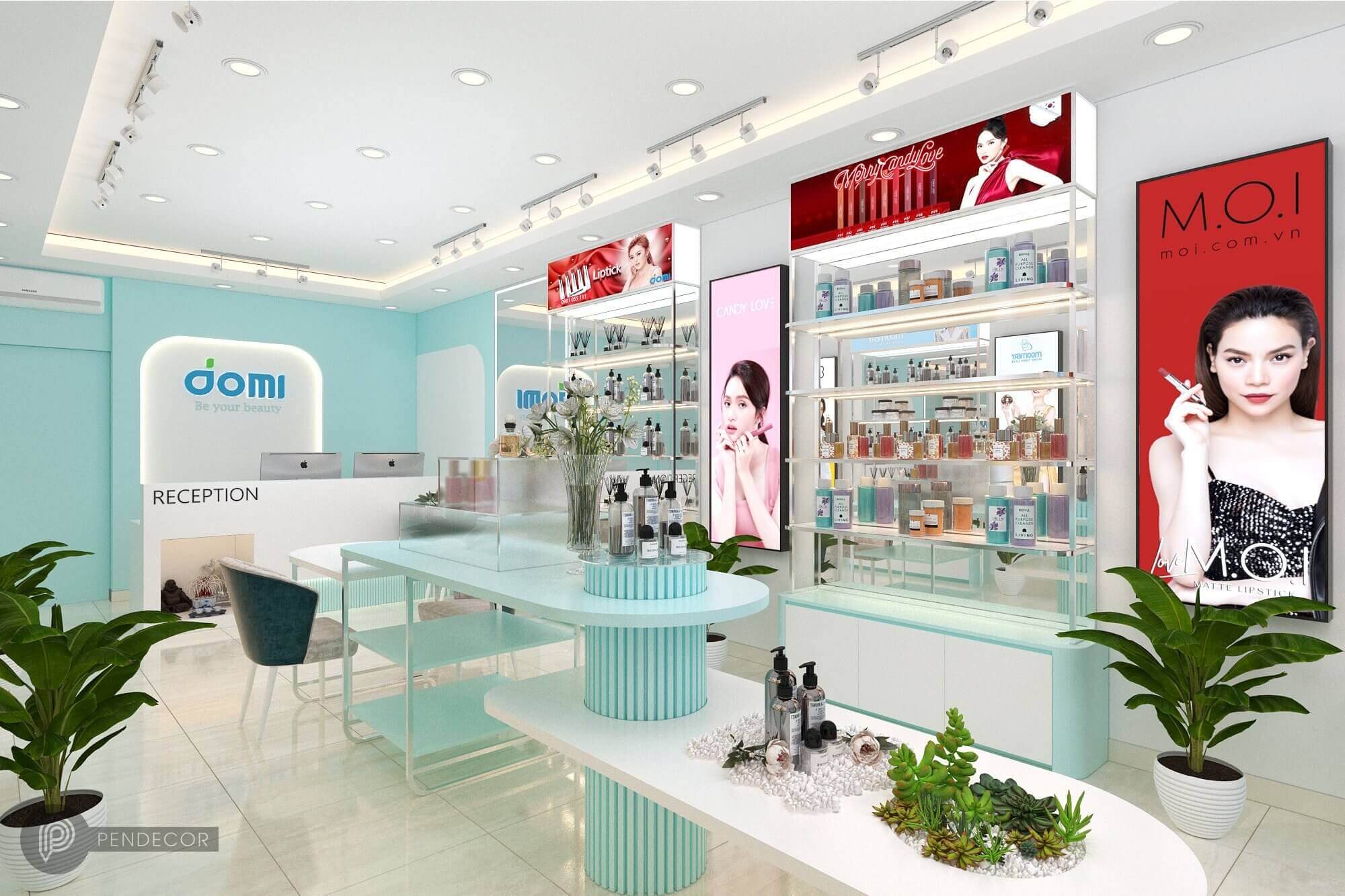 Hình ảnh minh họa cũng là chi tiết cần trang trí trong cửa hàng mỹ phẩm
