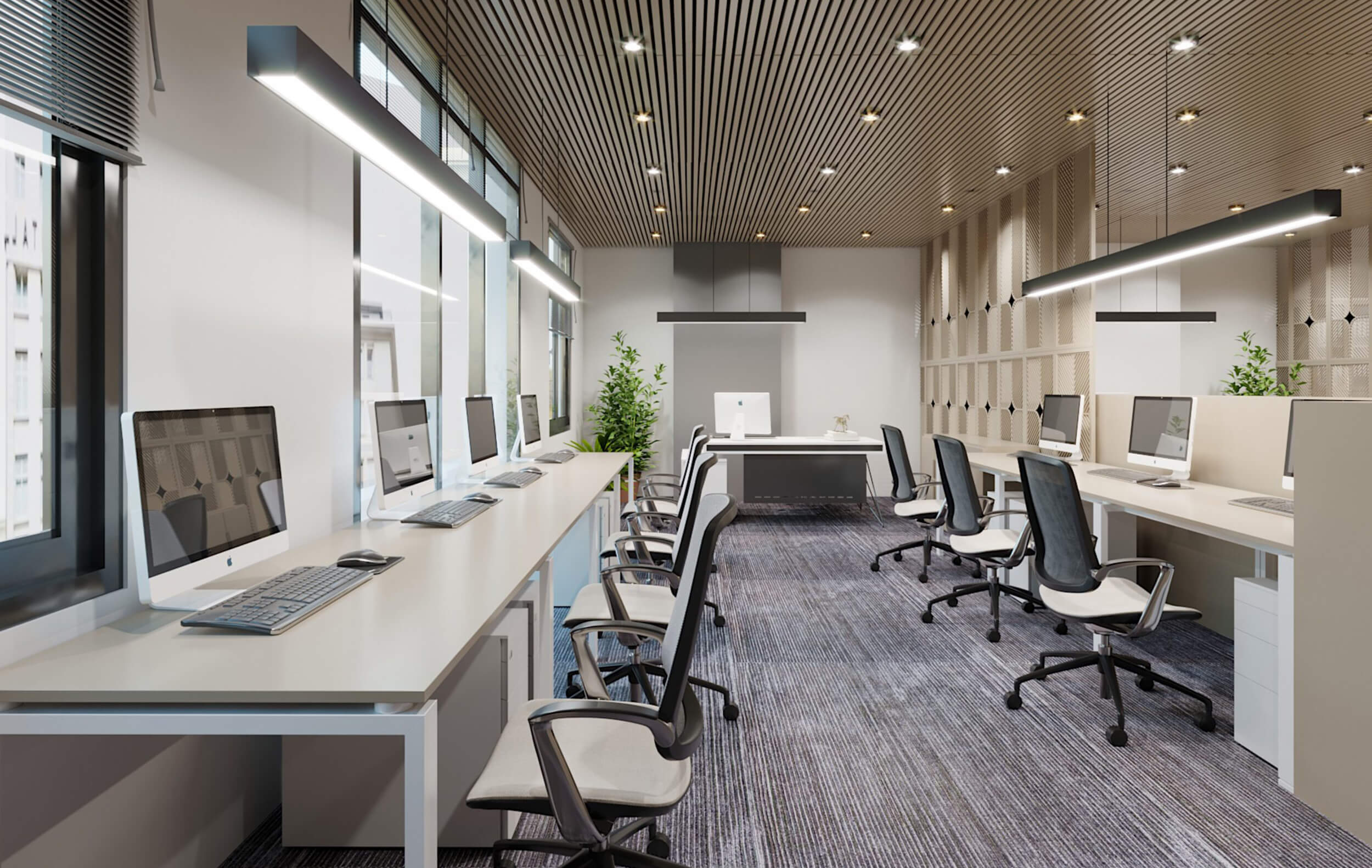 Hệ thống ánh sáng cần đảm bảo để đem lại sự thoải mái cho nhân viên làm việc