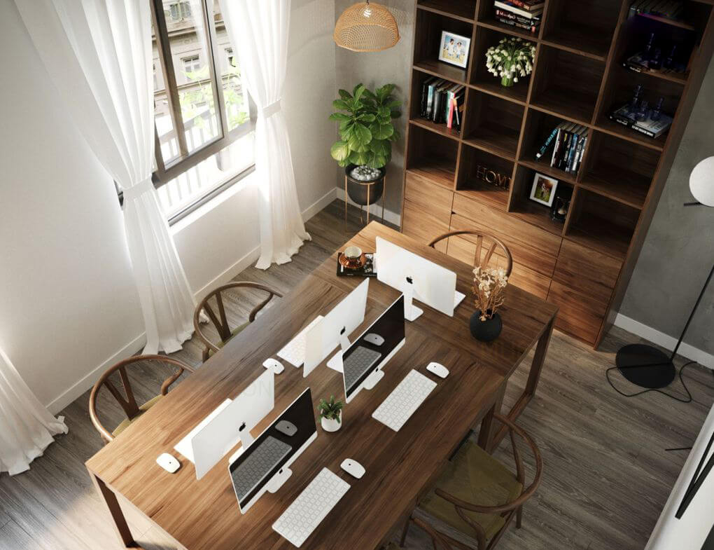 Sử dụng cây xanh để tạo nên không gian làm việc trong lành, thoáng đãng hơn