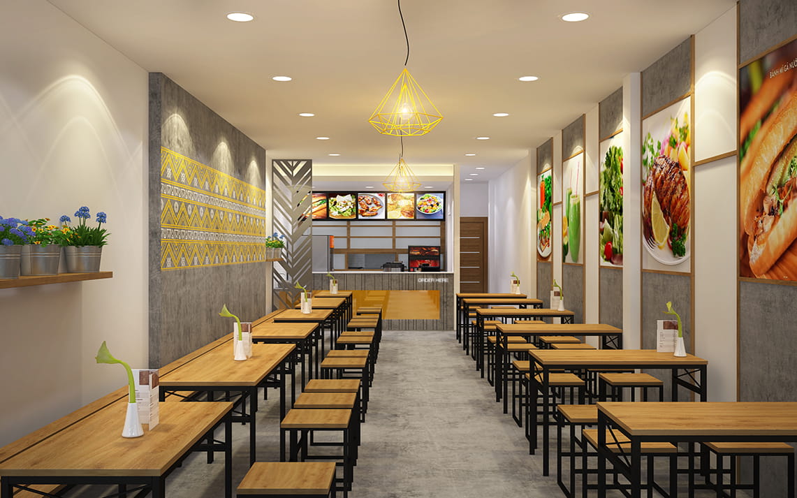 Thiết kế cửa hàng thức ăn nhanh cần được đầu tư bài bản từ đầu