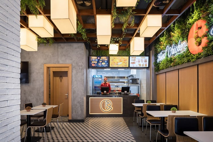 Mẫu thiết kế cửa hàng thức ăn nhanh phong cách hiện đại