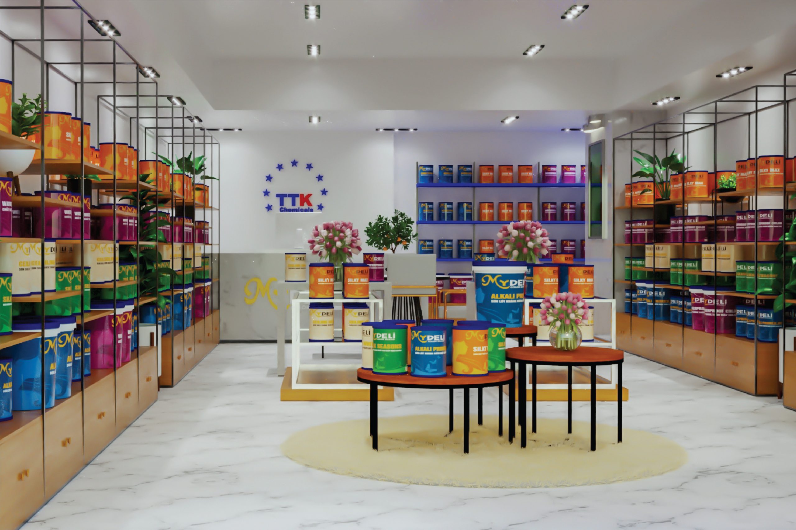 Thiết kế cửa hàng sơn đẹp, thu hút khách, tăng hiệu quả kinh doanh