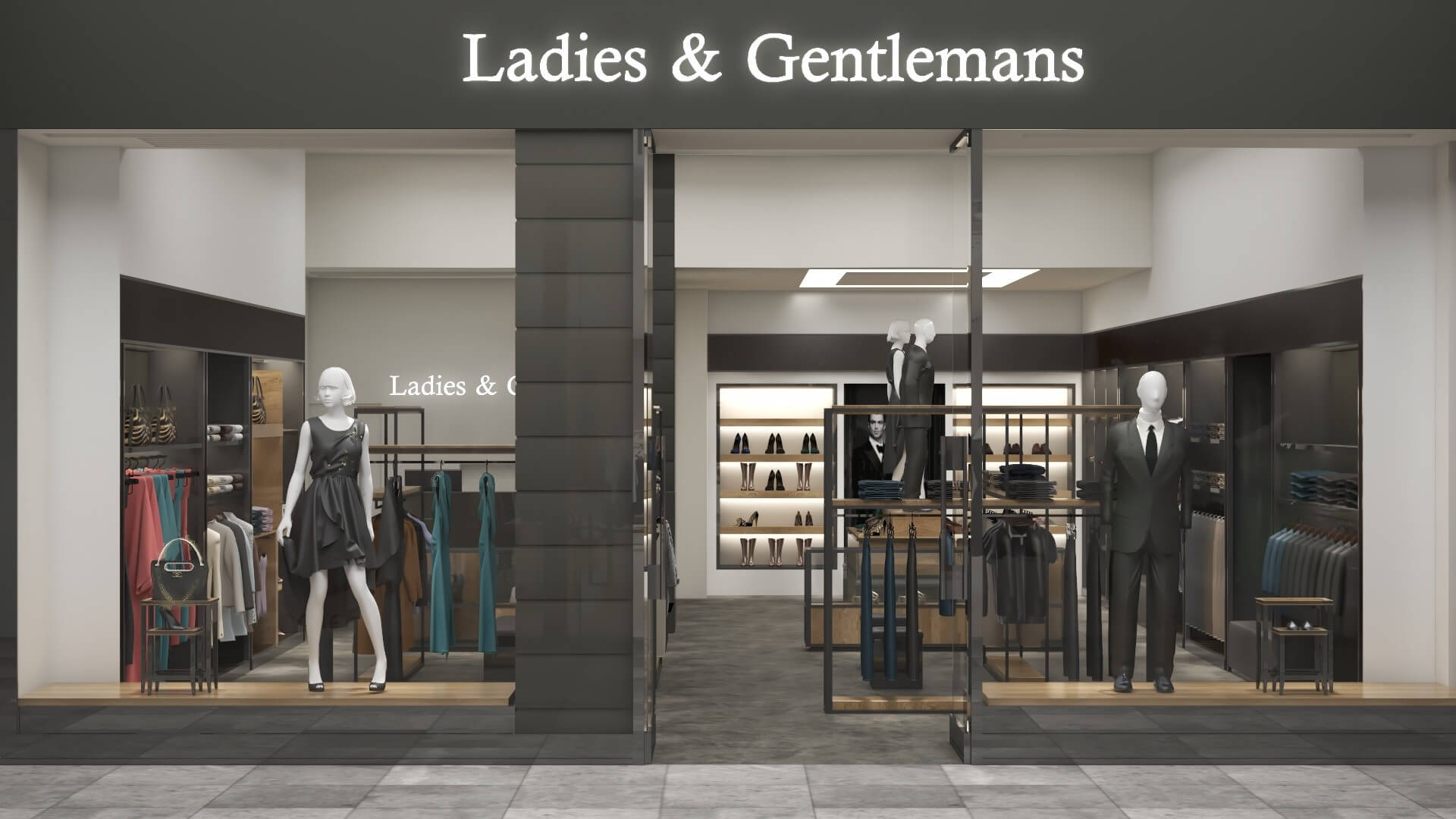 Thiết kế mặt tiền cửa hàng phong cách hiện đại