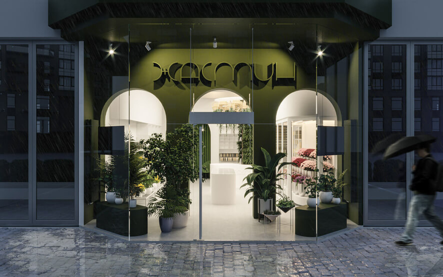 Thiết kế mặt tiền spa phong cách Vintage