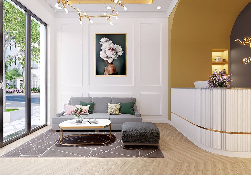 Thiết kế mặt tiền spa phong cách sang trọng