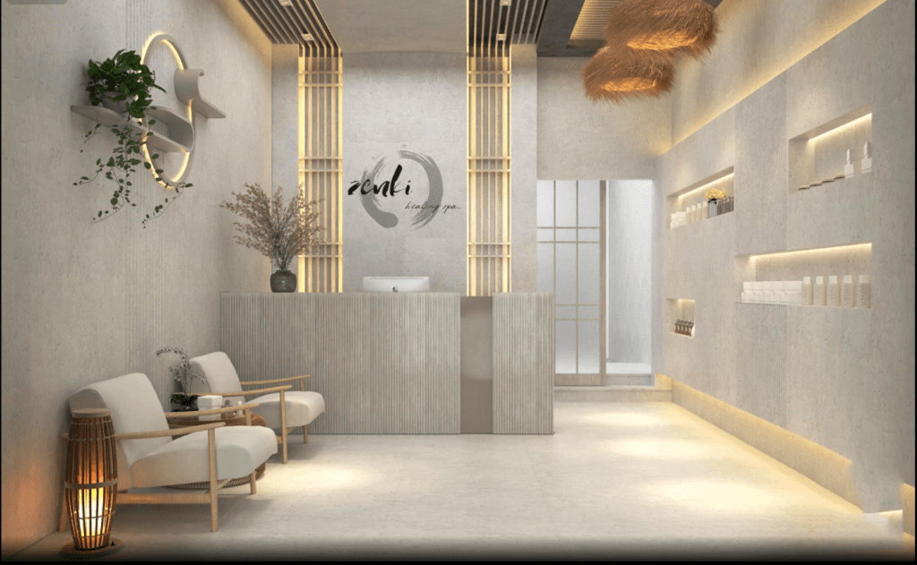 Thiết kế mặt tiền spa phong cách Nhật Bản
