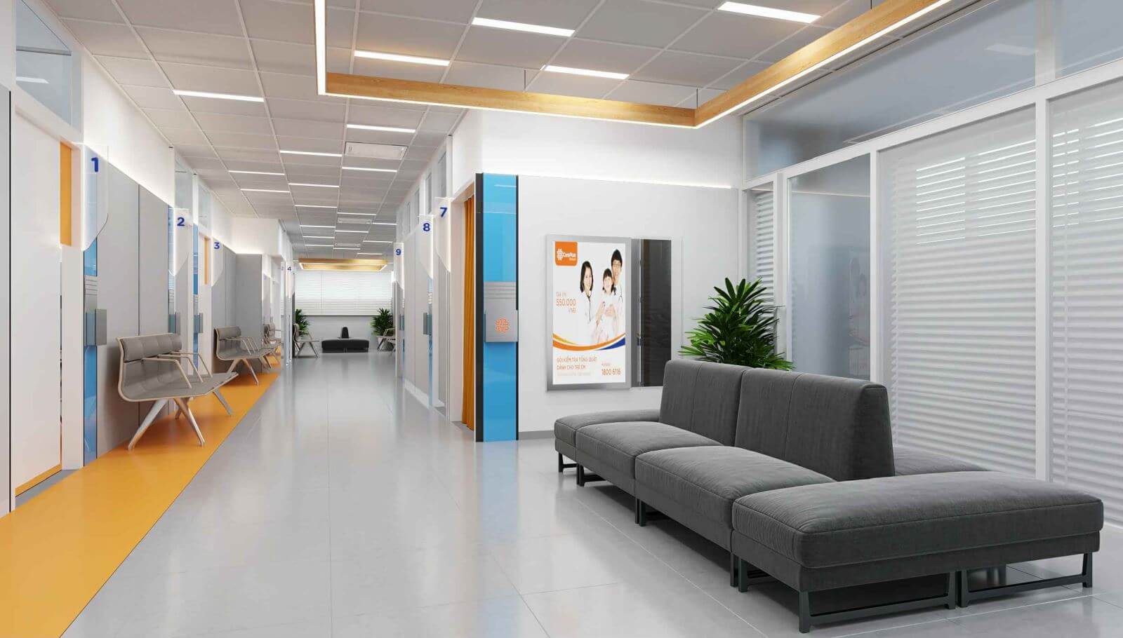 Thiết kế phòng khám mắt phong cách tối giản