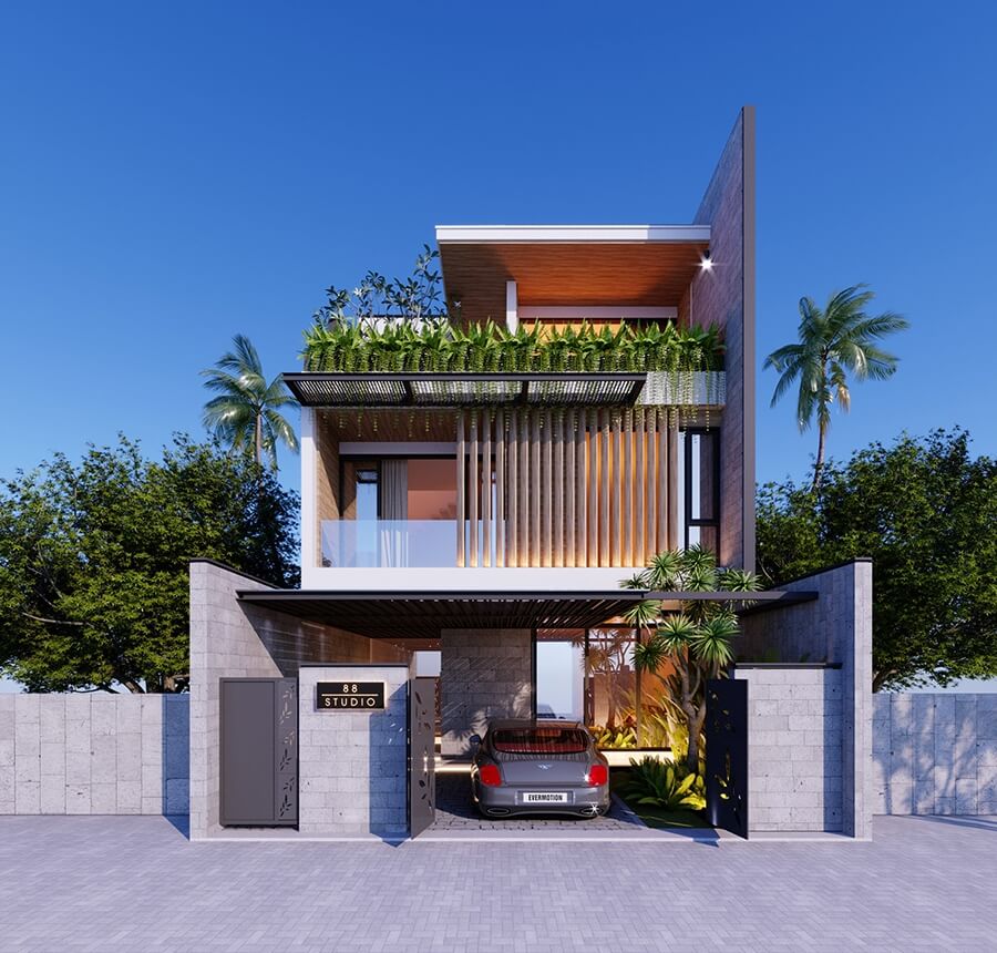 Thiết kế biệt thự 10m mặt tiền phong cách hiện đại, sang trọng