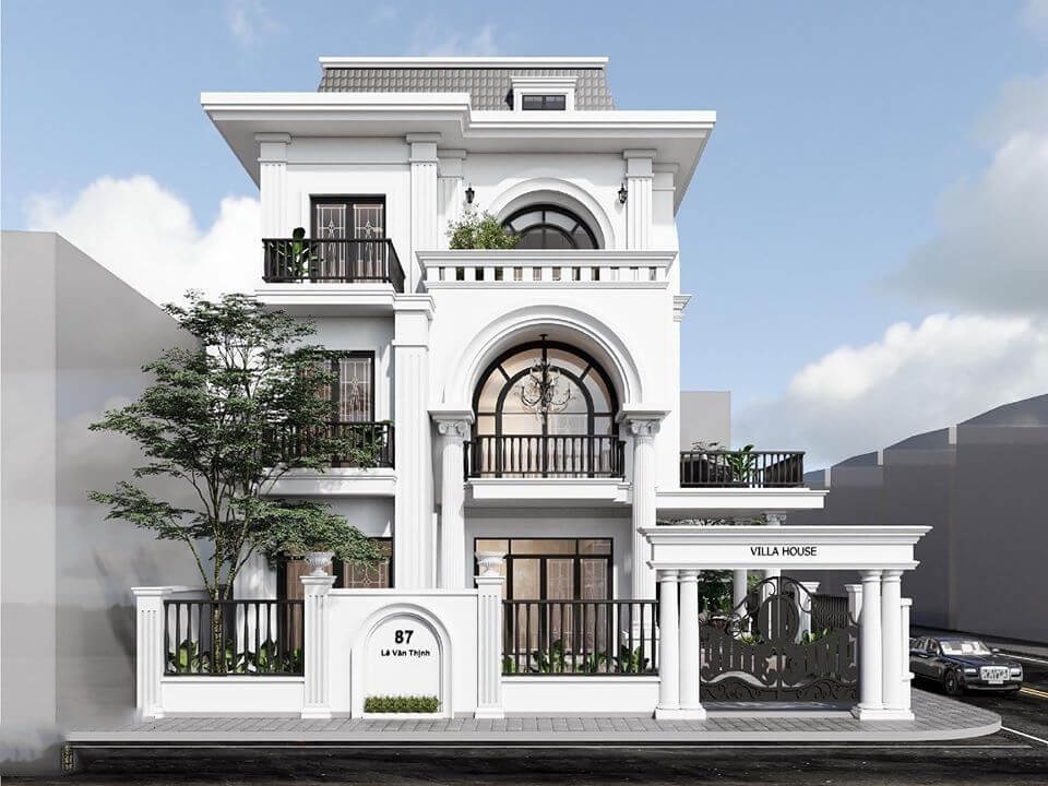 Thiết kế biệt thự 10m mặt tiền cổ điển tinh tế