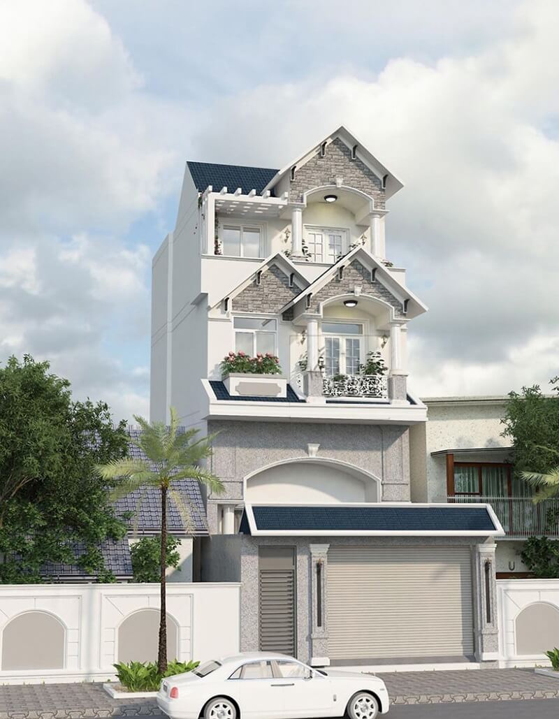 mẫu mặt tiền nhà 5m đẹp, thu hút, tính ứng dụng cao