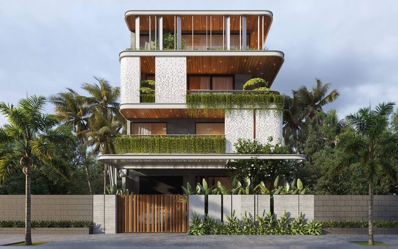 13+ mẫu mặt tiền nhà 10m đẹp mê mẩn không thể rời mắt