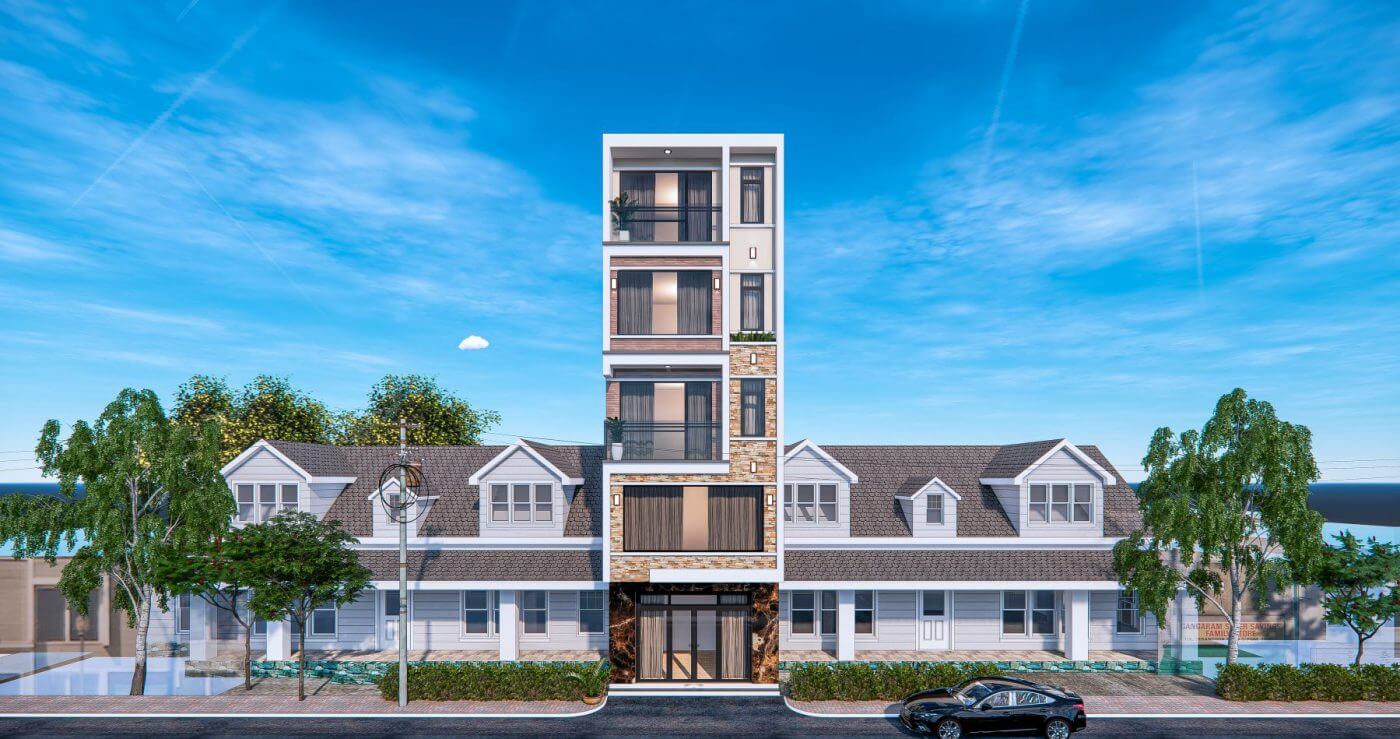 Lưu ý khi thiết kế mặt tiền nhà 5 tầng