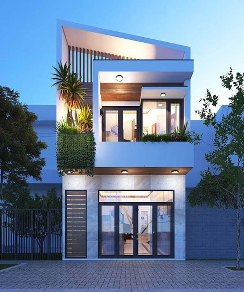 Phong thủy mặt tiền nhà 2 tầng 4m đẹp