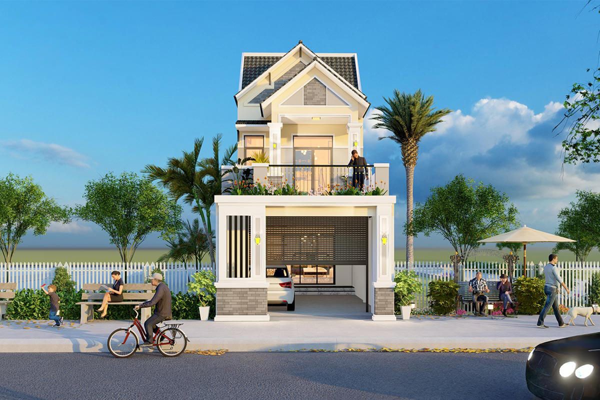 mẫu thiết kế mặt tiền nhà 2 tầng 6m dành cho bạn