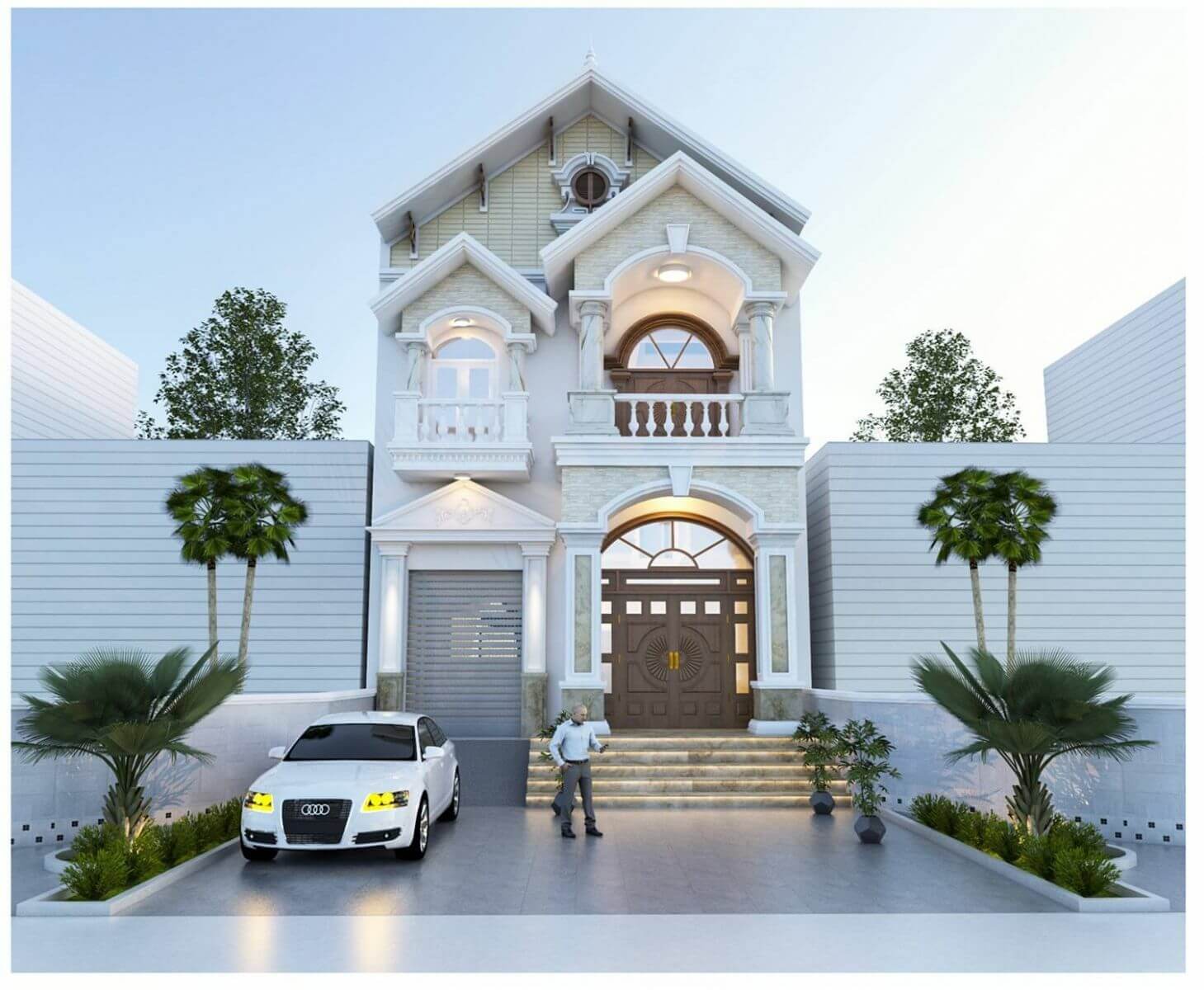 mẫu thiết kế mặt tiền nhà 2 tầng 6m dành cho bạn