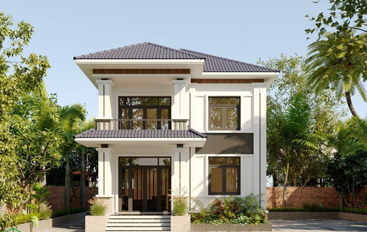 mẫu thiết kế mặt tiền nhà 2 tầng 6m dành cho bạn