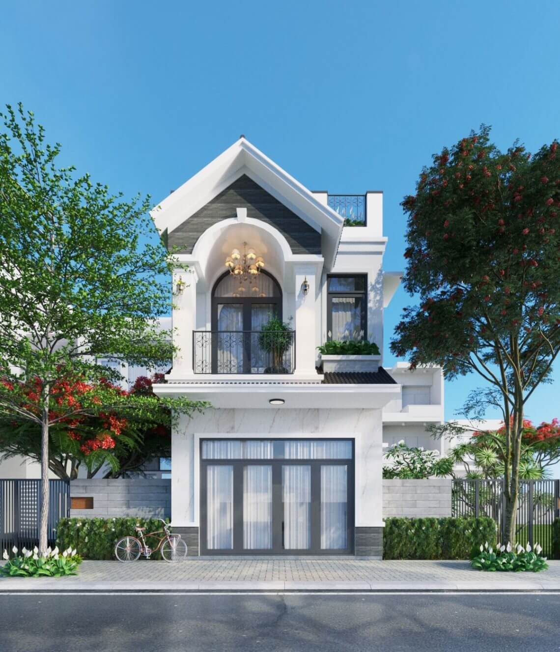 mẫu thiết kế mặt tiền nhà 2 tầng 6m dành cho bạn