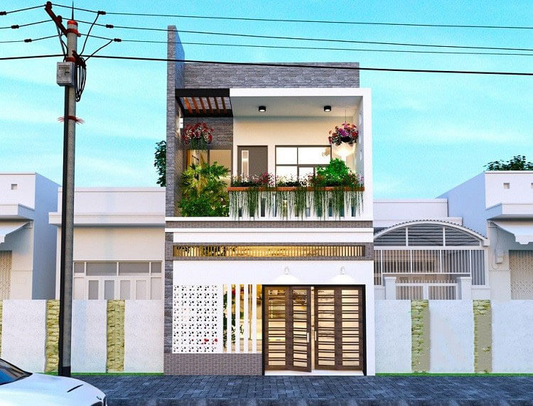 mẫu thiết kế mặt tiền nhà 2 tầng 6m dành cho bạn