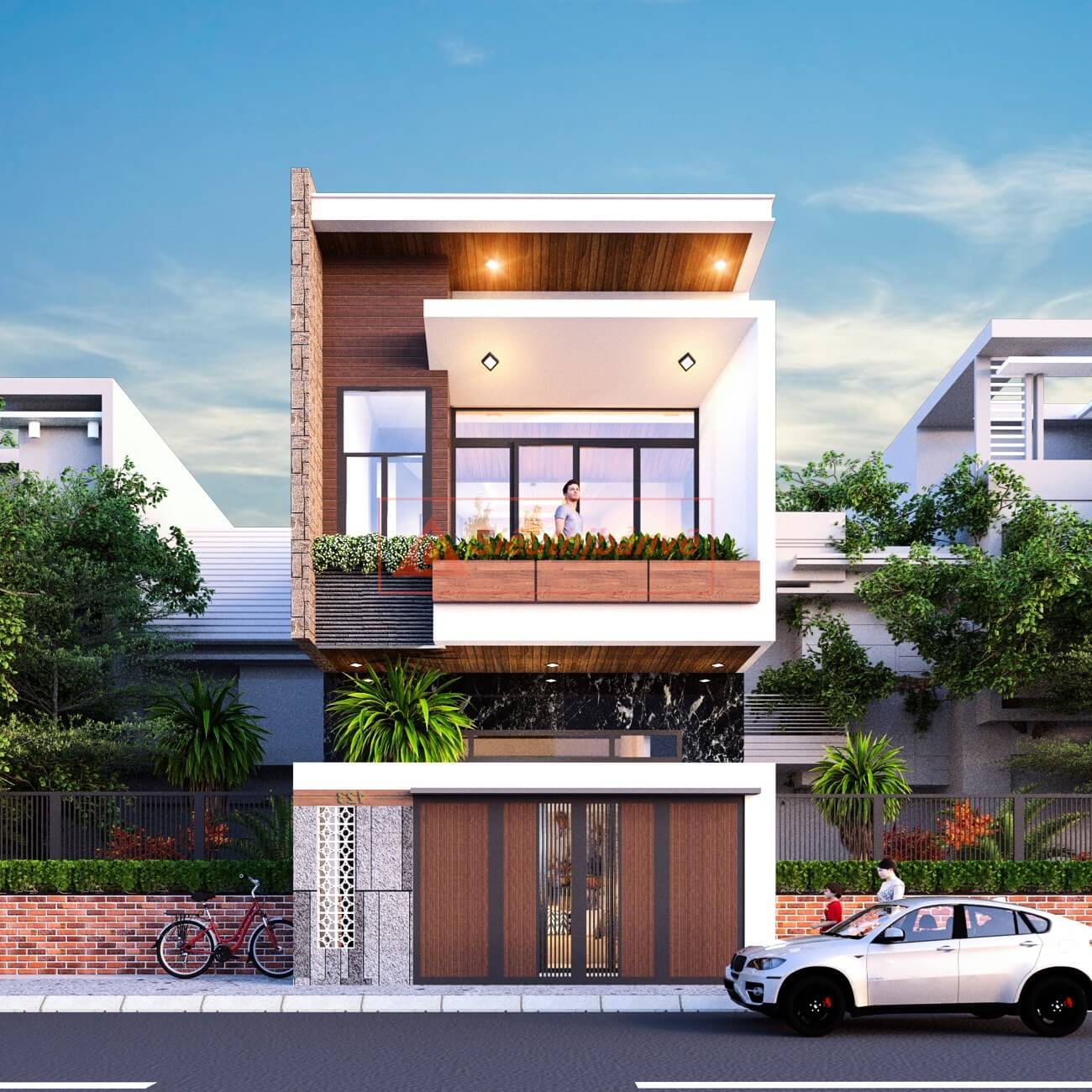 mẫu thiết kế mặt tiền nhà 2 tầng 6m dành cho bạn