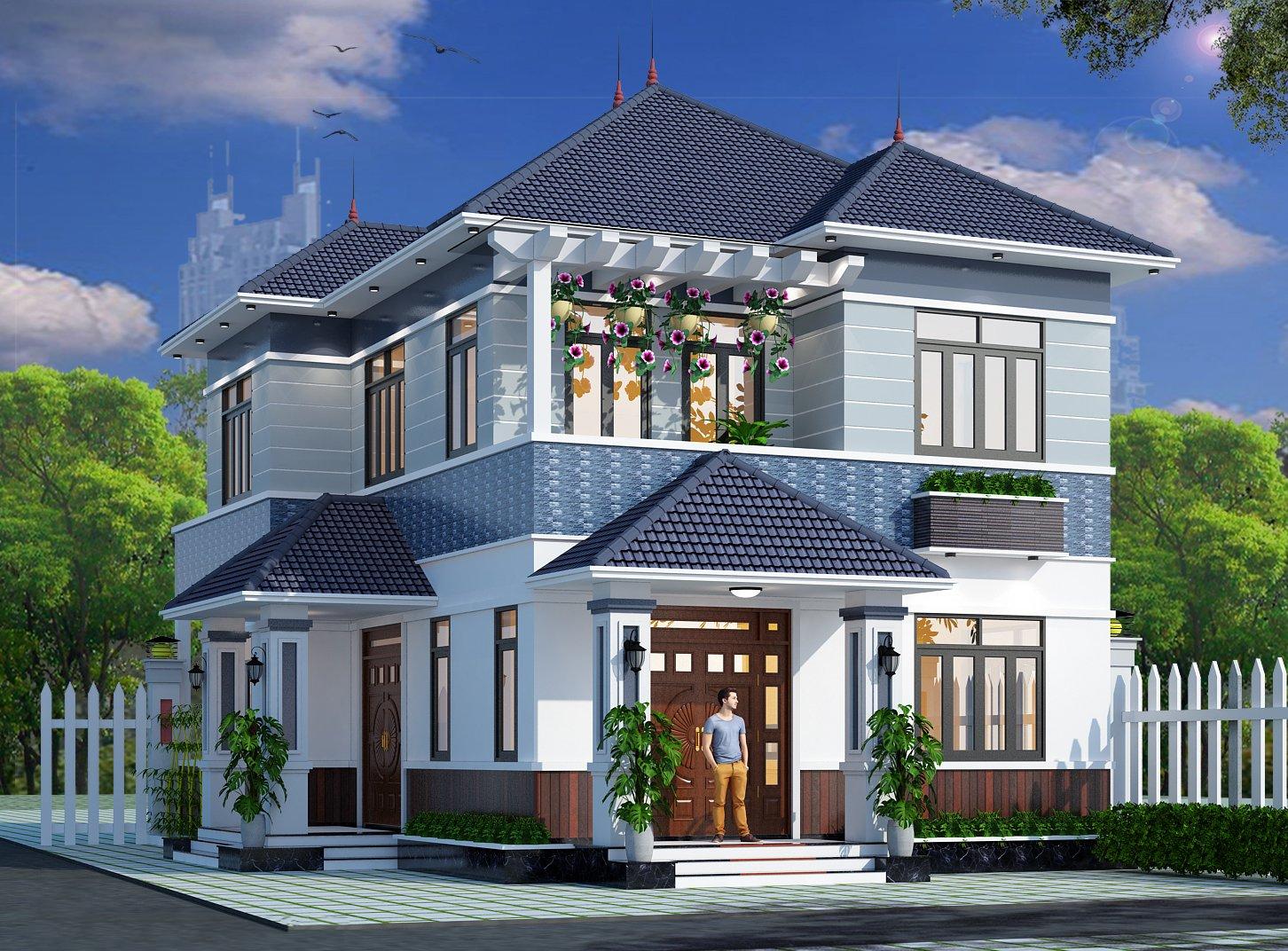 Lợi thế mặt tiền nhà 2 tầng mái Nhật