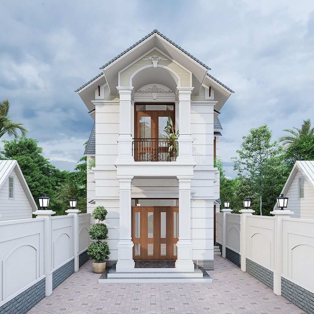 10+ mẫu thiết kế mặt tiền nhà 2 tầng mái Thái ấn tượng, hợp thời