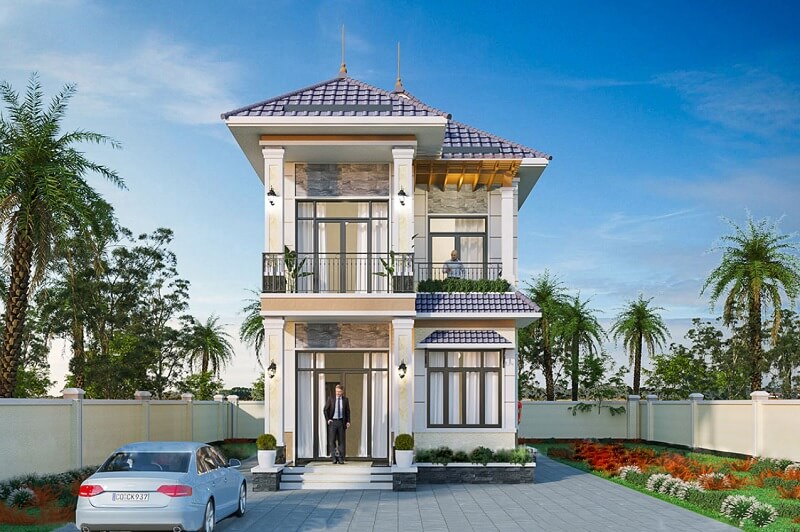 10+ mẫu thiết kế mặt tiền nhà 2 tầng mái Thái ấn tượng, hợp thời