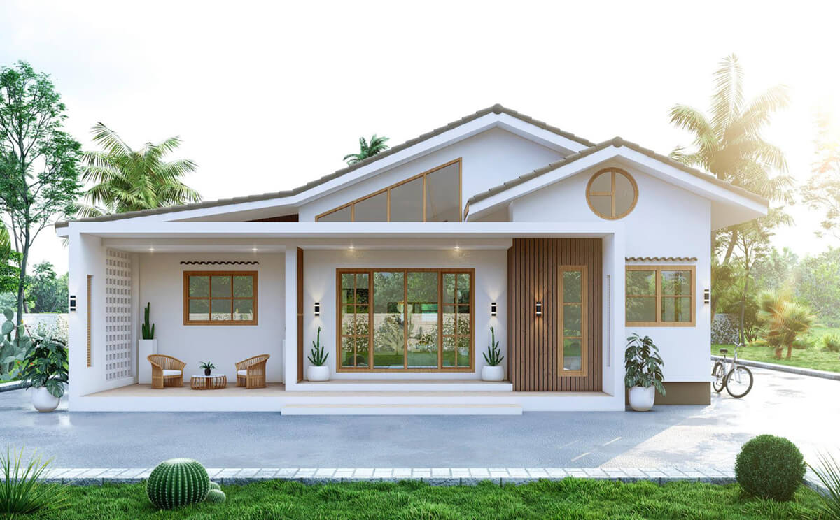 Mặt tiền nhà cấp 4 phong cách Địa Trung Hải