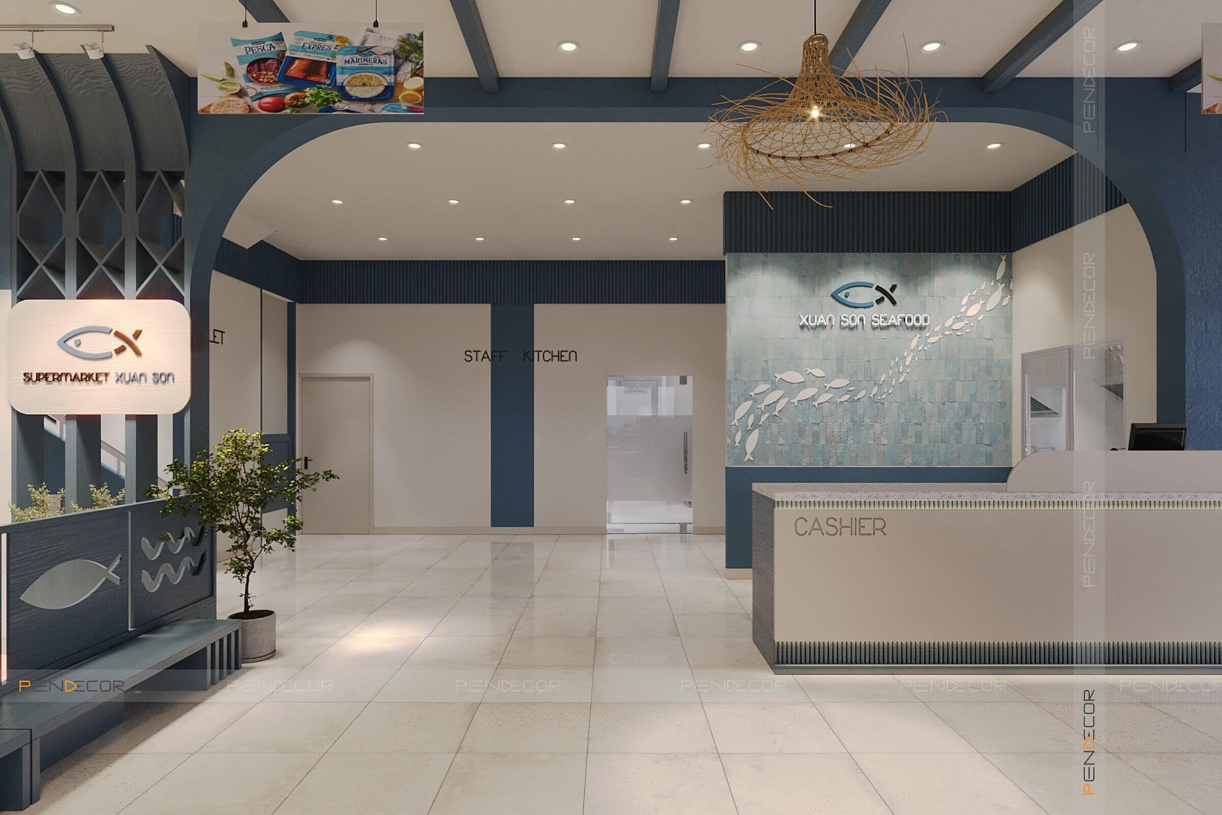 Thiết Kế Nhà Hàng Hải Sản Xuân Sơn (Trệt)