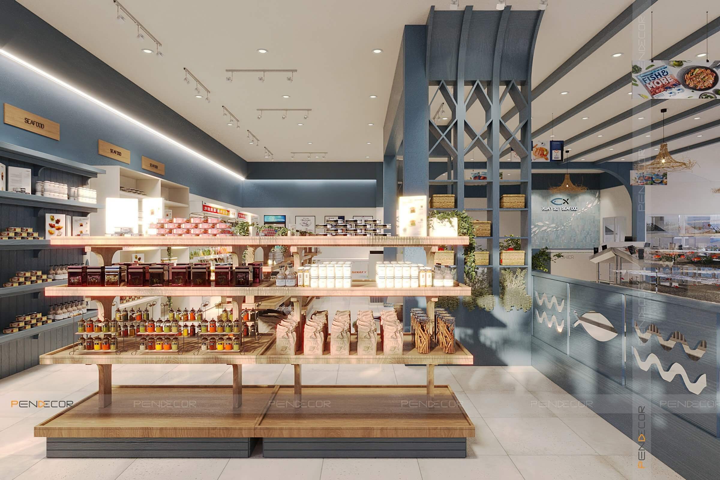 Thiết Kế Nhà Hàng Hải Sản Xuân Sơn (Trệt)