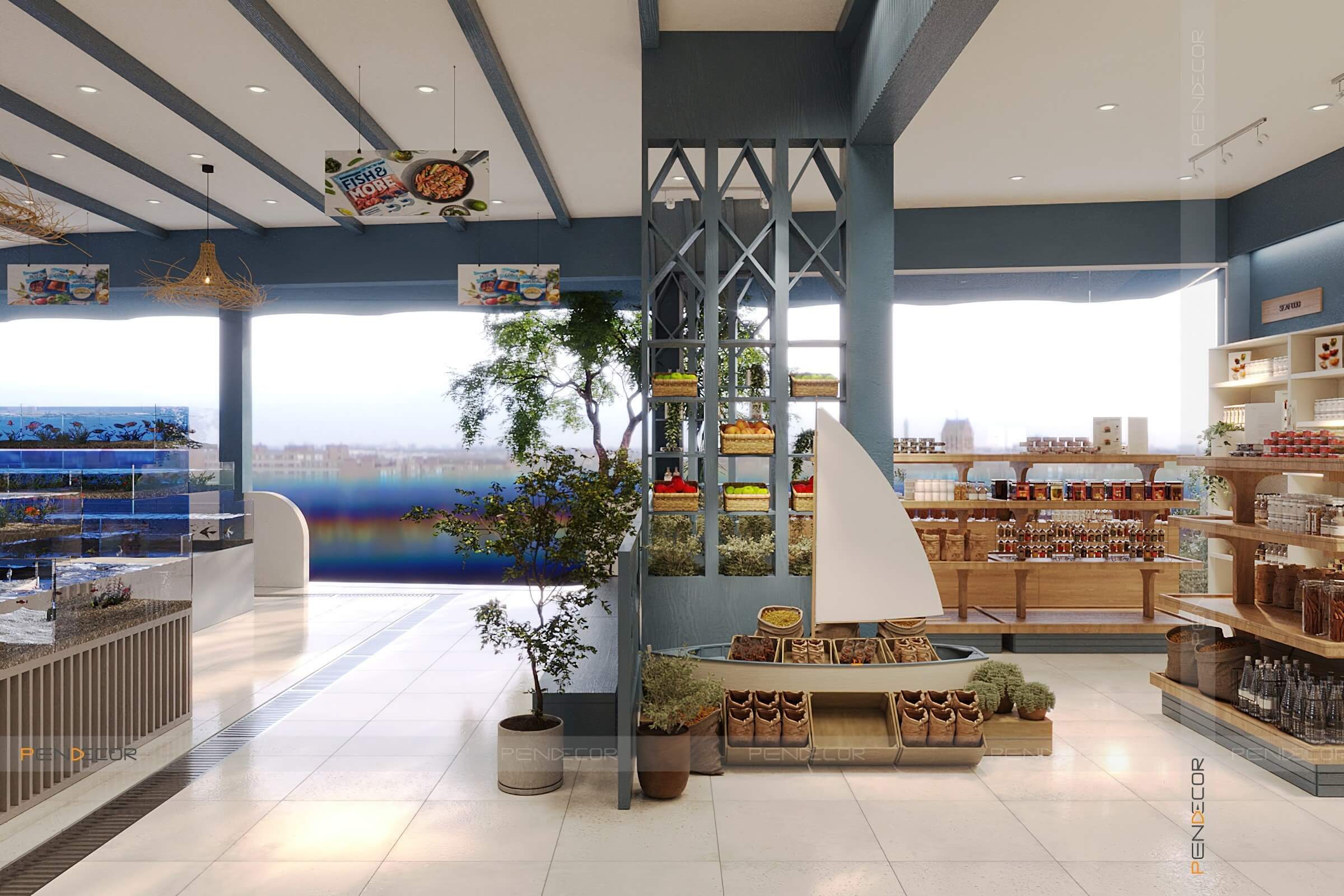 Thiết Kế Nhà Hàng Hải Sản Xuân Sơn (Trệt)