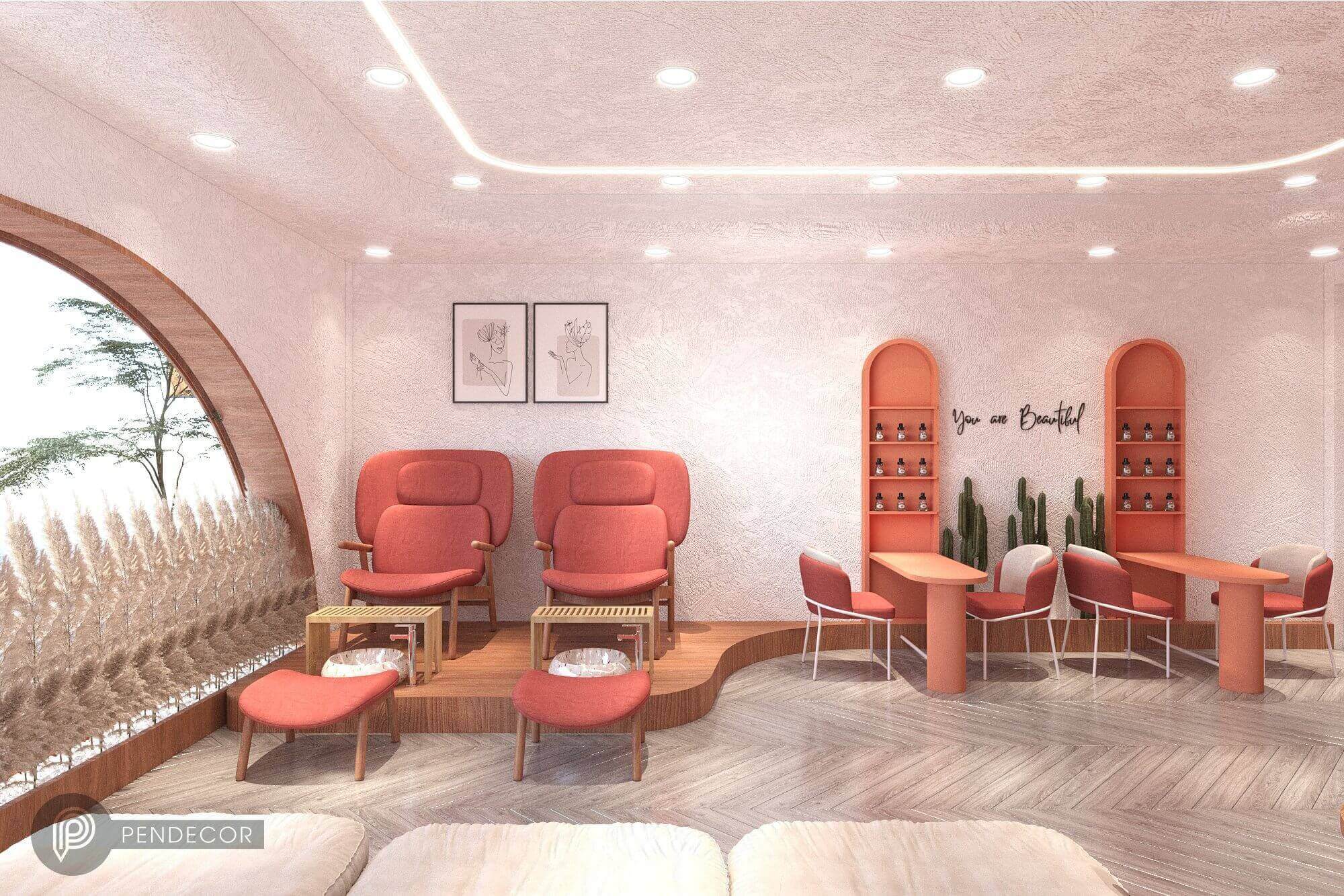 trang trí tiệm nail nhỏ đẹp Pendecor