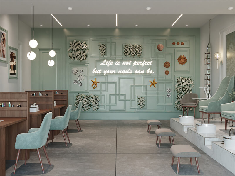 thiết kế tiệm nail đẹp Pendecor