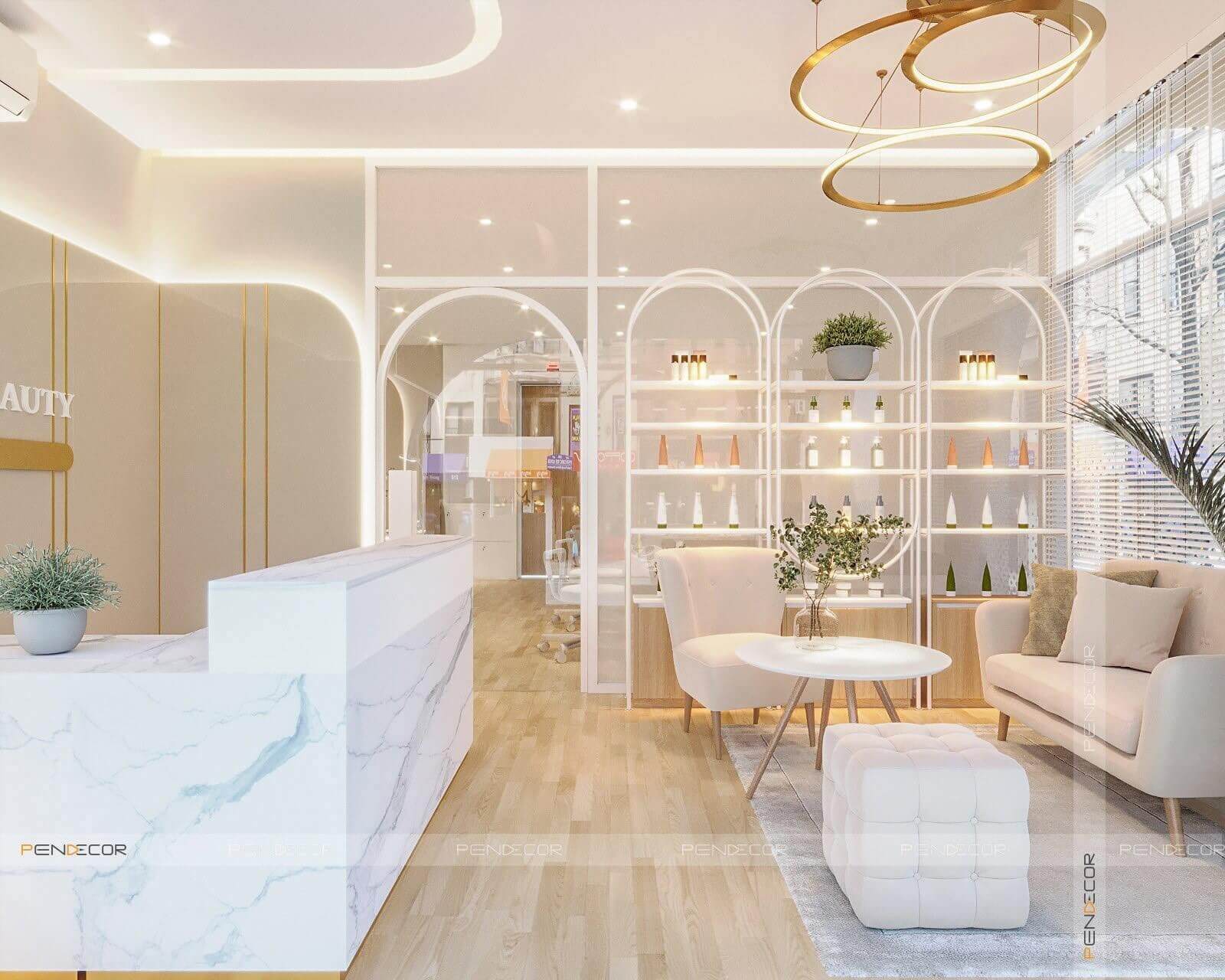 cách trang trí tiệm nail nhỏ Pendecor