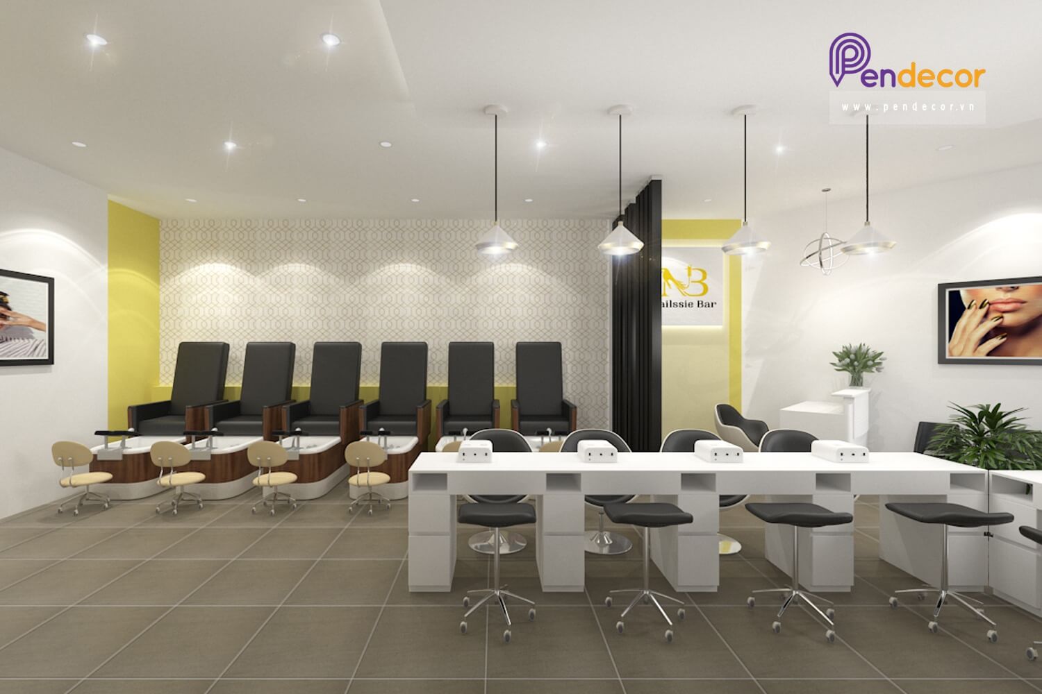 quán nail nhỏ đẹp Pendecor