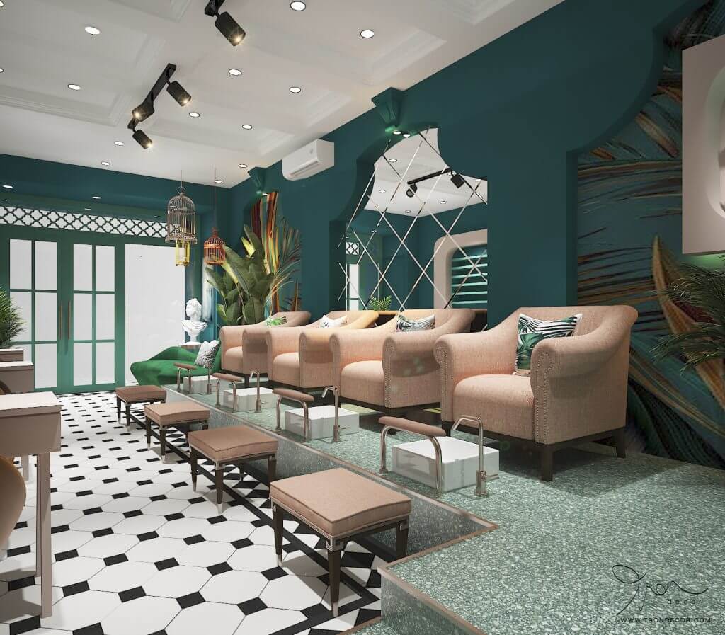 thiết kế cửa hàng nail Pendecor