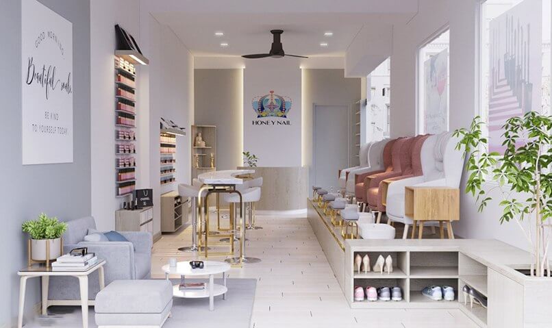 thiết kế tiệm nail mệnh thuỷ Pendecor