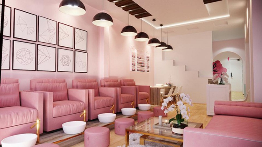 trang trí quán nail Pendecor