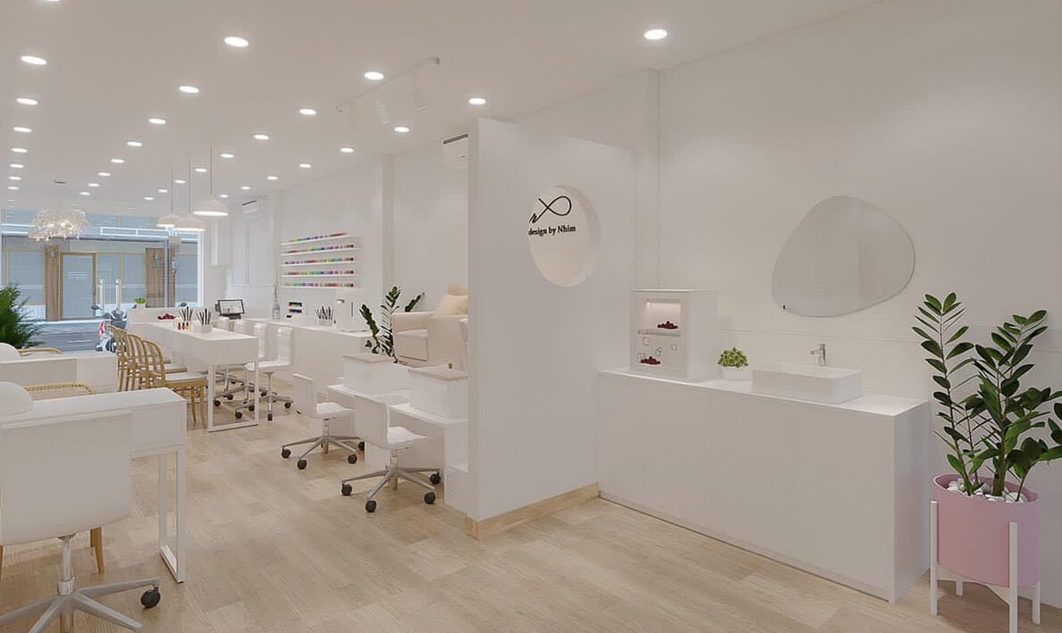 cách trang trí tiệm nail nhỏ đẹp Pendecor