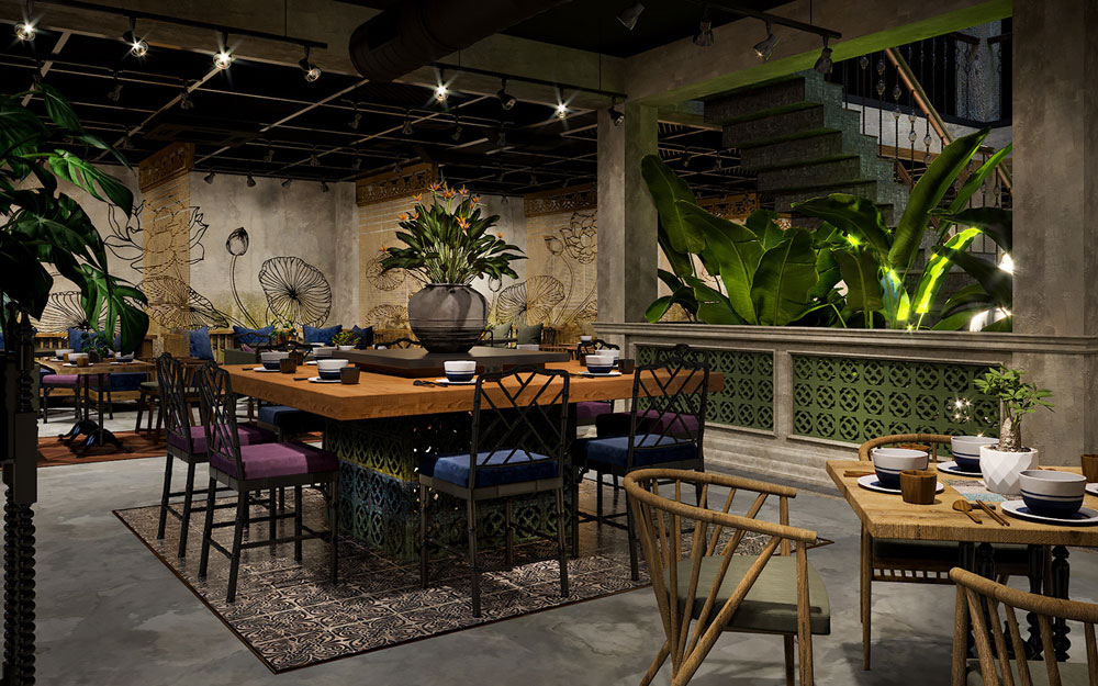 mẫu thiết kế nhà hàng ăn uống bình dân Pendecor