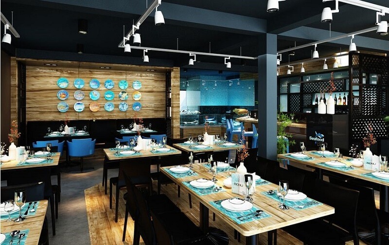 thiết kế quán nhậu hải sản Pendecor