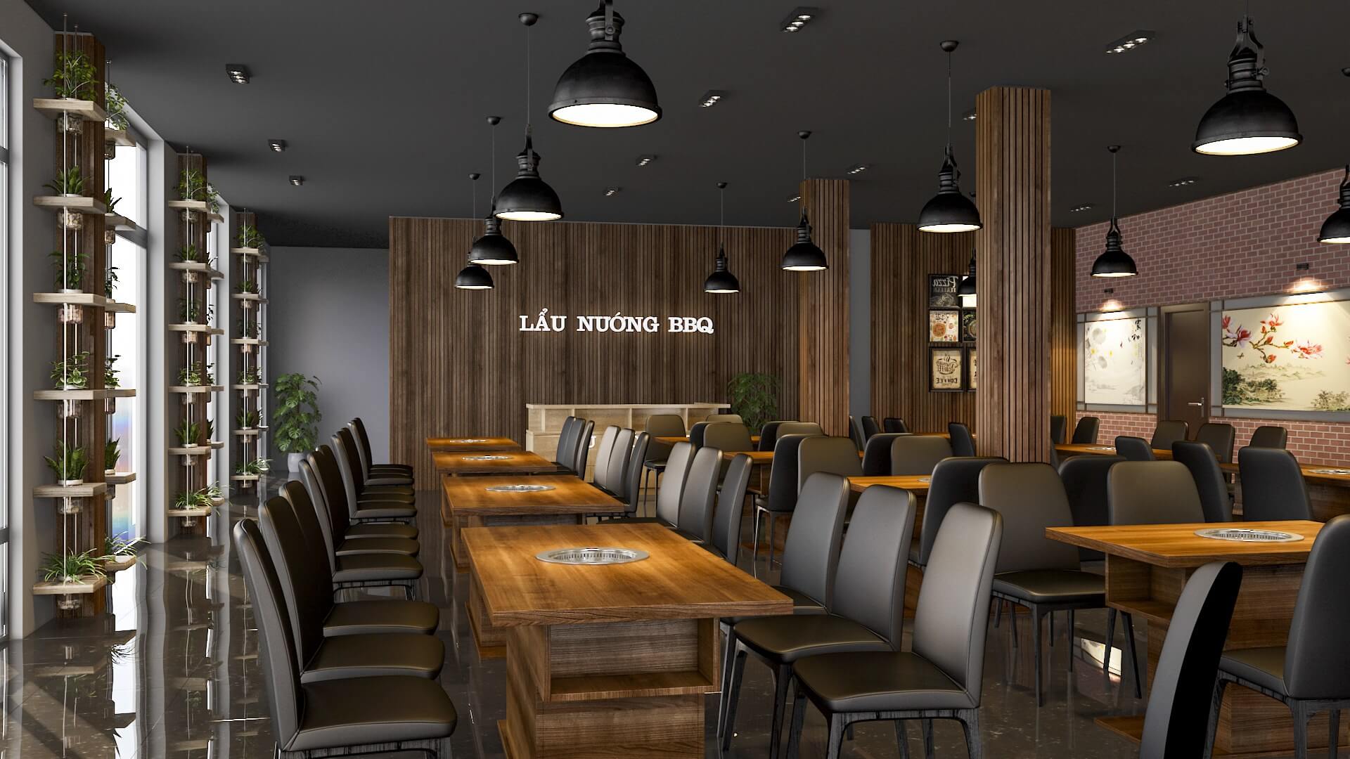 thiết kế nhà hàng lẩu nướng