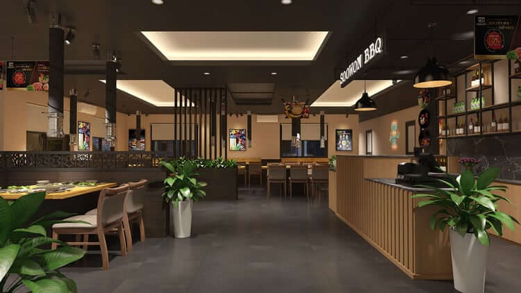 thiết kế quán lẩu nướng
