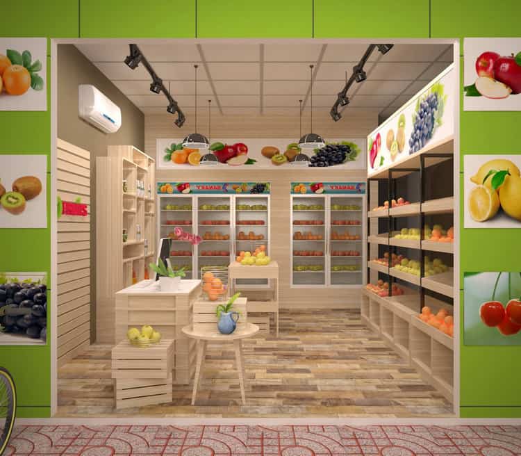 thiết kế cửa hàng thực phẩm sạch